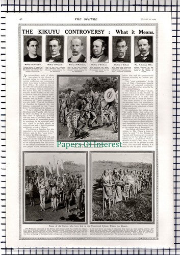 The Kikuyu Natives East Africa  - 1914 News Page / Print