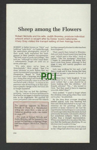(5636) Robert Nicholls & Judith Bromley Artists Askrigg - 1988 Article