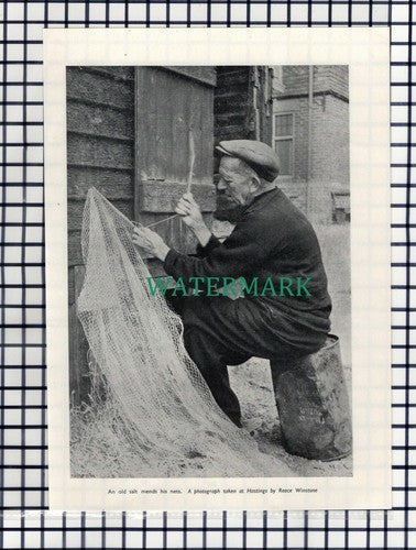 (8191) Net Mending Hastings Sussex  - 1950 Cutting