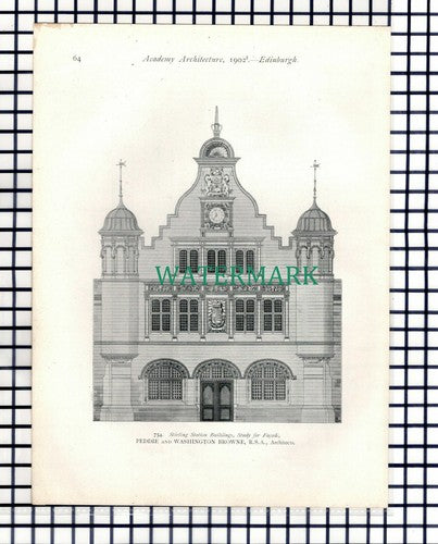 (8145) Stirling Station  / Leeds Insurance Co Peddie Washington  1902 Book Print