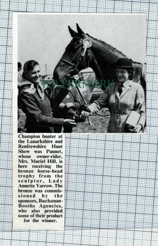 (C104) Muriel Hill Lady Annette Yarrow Punnet Horse Lanarkshire Hunt   - 1972