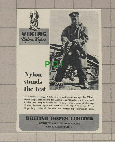 C2433) Viking Nylon Ropes Anchor Tug Hendon British Ropes ADVERT - 1948 Clip