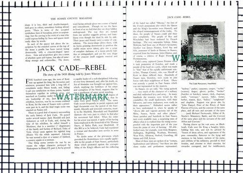 (8218) Jack Cade 1450 Rising Rebel Heathfield  - 1950 Article