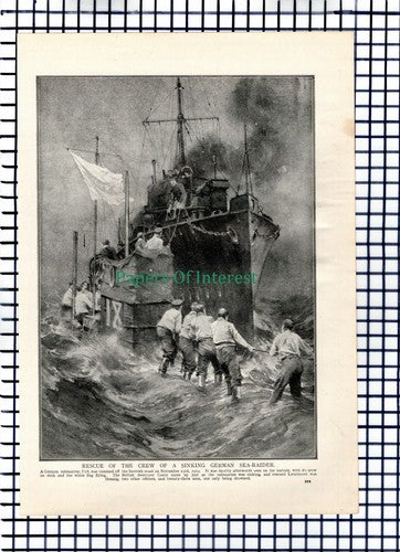 X1356) German Submarine U18 Von Hennig GARRY Ship World War 1  c.1918 Book Print