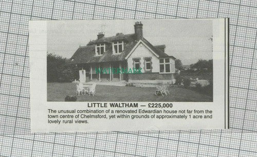 C1680) Little Waltham House Sale Advert - 1987 Clip  SMALL!
