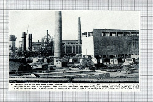 New Abbey Works Margam Port Talbot Wales Coke Oven Area  - 1950 Clipping