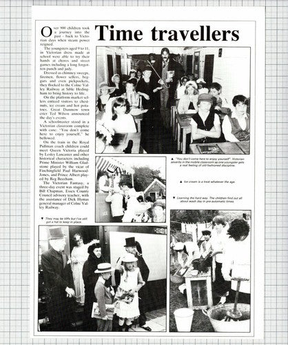 Colne Valley Railway Sible Hedingham School Visit  - 1986 Article
