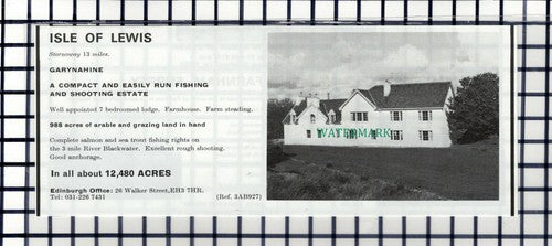 C6888) Isle Of Lewis Garynahine House Sale Advert  - 1978 Cutting