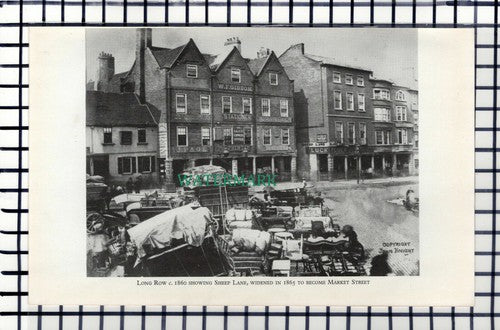 C6743) Nottingham England Long Row WF Gibson Stationers - 1950s Book Print