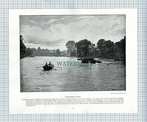 X1889) Twickenham Ferry / Marble Arch - c.1900 Book Print