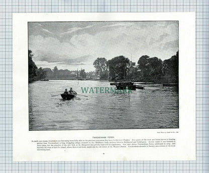 X1889) Twickenham Ferry / Marble Arch - c.1900 Book Print