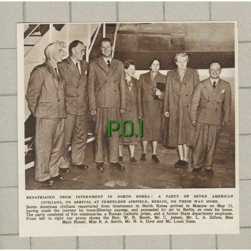 Korea Rev WR Booth Jensen Zellers Mary Rosser Louis Dans Dyer  - 1953 Clipping