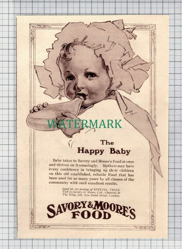 C7037) SAVORY & MOORE'S MOORES FOOD Small ADVERT - 1914 Cutting