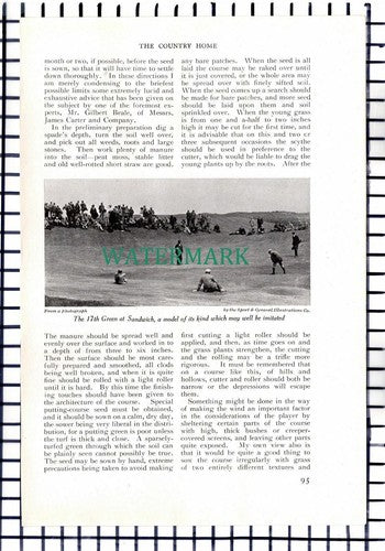 GOLF  How To Make A Putting Course Henry Leach  - 1909 2-Part Article
