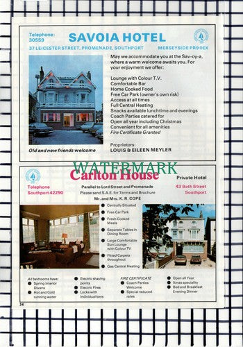 C7151) Berkeley Hotel Southport Grocott Warwick Savoia Carlton   -1979 Advert