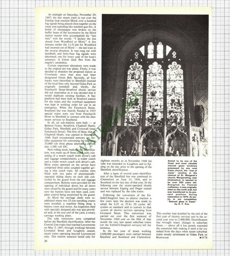 The Shenfield Electrification Railway Essex Liverpool Street -1975 Article