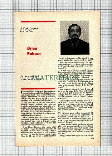 C7609) Brian Robson Hull Oxford - 1975 Article