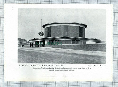 (8676) Arnos Grove Station London Passenger Transport Board  - c.1945 Book Print