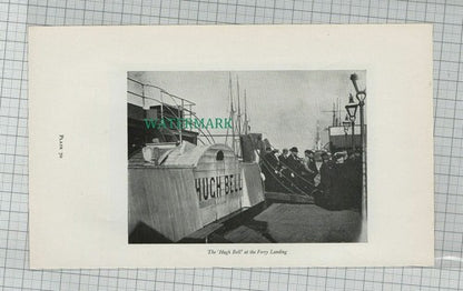 C1462) The HUGH BELL Steam Ferry Middlesbrough - c.1960s Paper Cutting