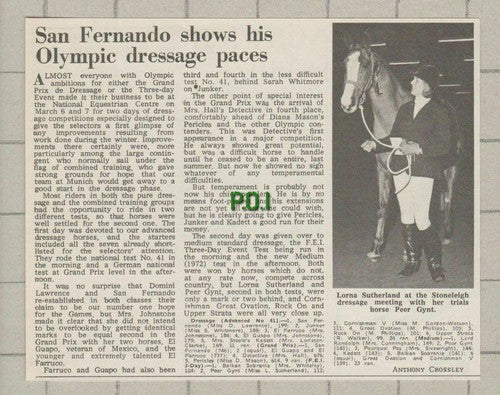 (C158)  Lorna Sutherland Stoneleigh Dressage Peer Gynt Horse  -1972 Clip