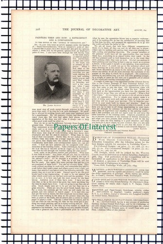 X1179) Mr James Alston  Master Painters Association -  1899 Article