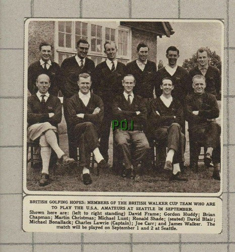 British Walker Cup Team Gordon Huddy Shade Bonallack  Charles Lawrie Lunt -1961