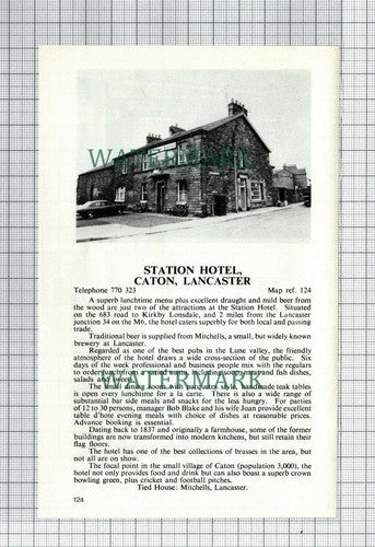 C7531) Star Inn Rochdale Station Hotel Caton Lancaster c.1970s Cutting