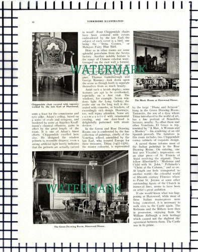 Harewood House Yorkshire - 1952 Article