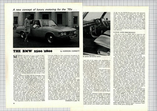 (6493) The BMW 2500 2800 REVIEW  - 1970 Article