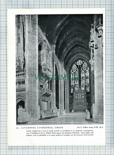 (8681) Charterhouse School Chapel / Liverpool Cathedral Choir  c.1945 Book Print