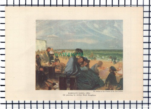C6761) Ramsgate Beach  - 1947 Book Print / Illustration