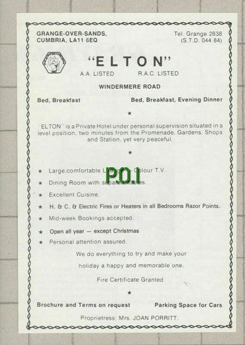 (5363) Joan Porritt Elton Hotel Grange Over Sands -  c.1970s Clip
