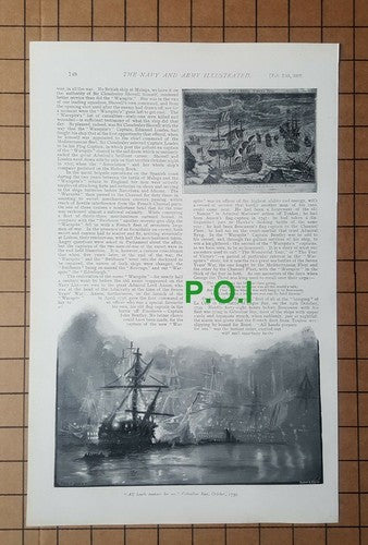 The WARSPITE Ship  Battle of Solebay Edward Fraser  - 1897 Article