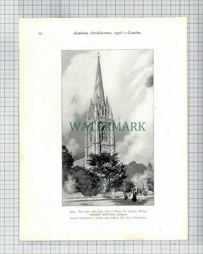 St Mary Church Johannesburg  / St George's Bickley Ernest Newton - 1906 Print