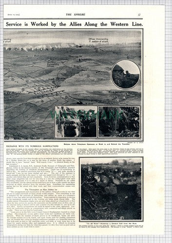 Field Telephone  Telegraph Service French Engineers Great War WW1- 1915 Article