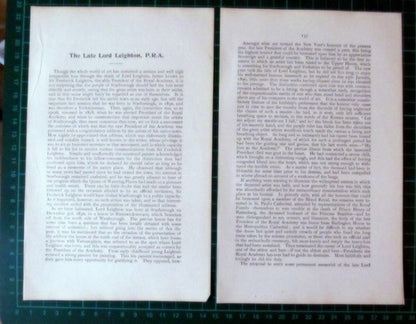 (6104) Sir Frederick Leighton Scarborough - 1901 Article