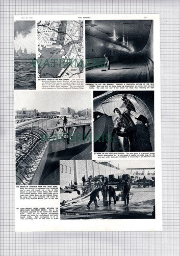 Brooklyn Battery Tunnel Manhattan Construction  - 1950 Article