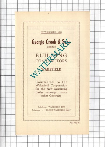 George Crook & Son Ltd Wakefield / William Lofthouse Ltd  A Ellis - 1939 Advert