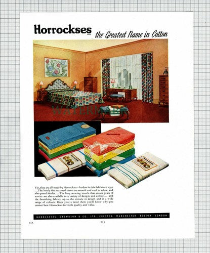 X1809) Horrockses Cotton Advert - c.1951 Cutting