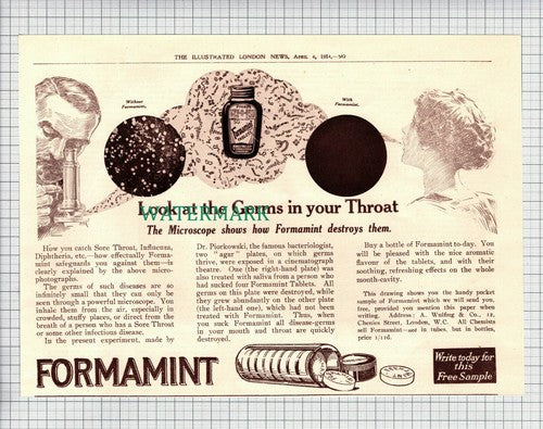 (7372) FORMAMINT Advert - 1914 Cutting