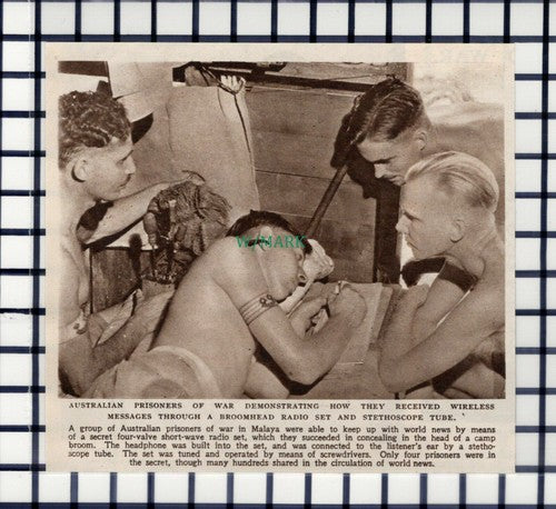 C6121) Australian Prisoners Of War Wireless Messages Malaya ~ 1945 Cutting