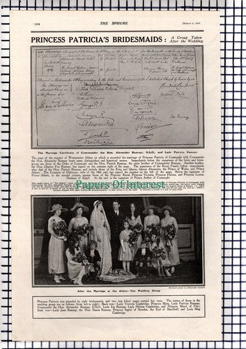 Princess Patricia Of Connaught Bridesmaids Alexander Ramsay  - 1919 News Page