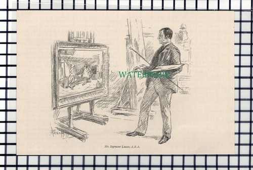 C6872) Mr Seymour Lucas Artist   - 1891 Cutting