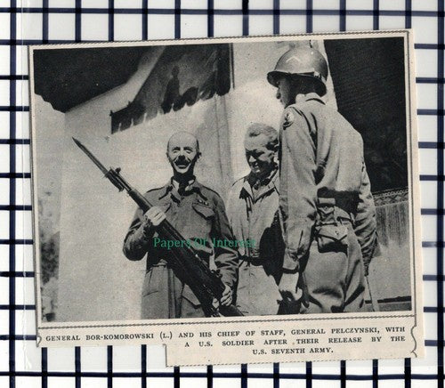 C5772) Gen Bor-Komorowski  Gen Pelczynski  US Seventh  World War 2 - 1945 Clip