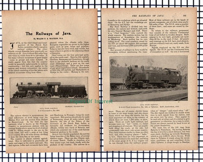 The Railways Of Java Railway -  1917 Article