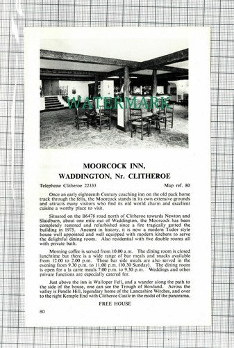 (C186) Millstone In Mellor Blackburn  / Moorcock Inn Waddington Clitheroe - Clip