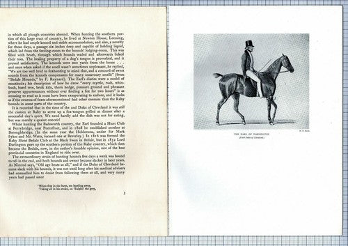 The Earl Of Darlington 1st Duke Cleveland Raby Hunt  - c.1930s Article