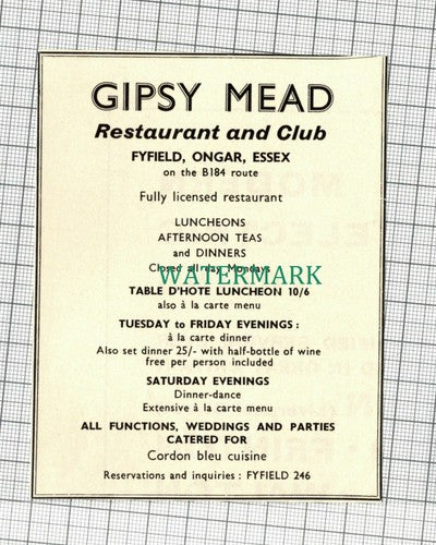 C2149) Gipsy Mead Restaurant Fyfield Ongar Essex - 1966 Clip