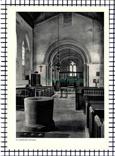 X1452) Cassington Oxfordshire Church - 1950s Book Print