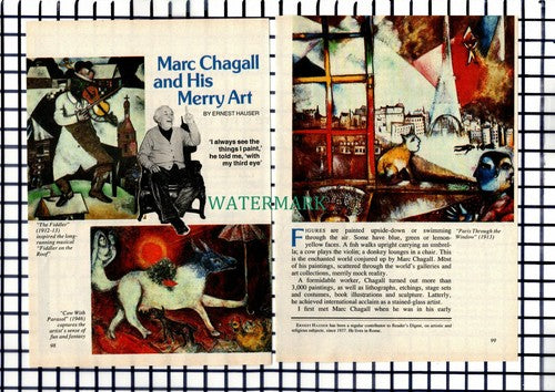 Marc Chagall Artist - 1987 Small Article